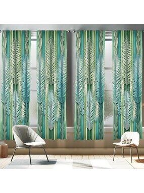 Colorful Fall Leaf Window Curtain Panels Set, Lightweight 4-Pack, 28"x95